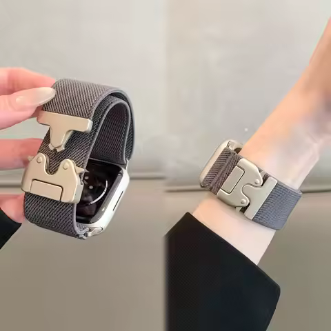 Nylon Braided Watch Band For Apple Watch With A Parachute Clasp Suitable For IWatch Ultra 3 S11/10/9