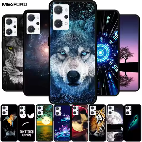 For OPPO Reno9 A Case Reno7A Wolf Lion Soft TPU Silicone Painted Back Cover for OPPO Reno 9 A 9A 7a 
