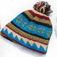 手織純羊毛帽/針織毛帽/內刷毛手織毛帽/手工針織毛線帽 -墨西哥