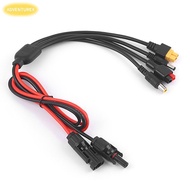 ADVENTUREX  Panel Extension Cable, 1m Length 4 in 1  Wire, Connector MC4 to DC5521 7909 XT60 Female 