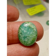 BATU ZAMRUD COLOMBIA ASLI 8.15 CT Natural Green Emerald Gemstone Cabochon Cut 17 X 13 X 4 MM + IKAT CINCIN