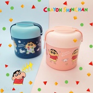 不鏽鋼碗蓋式保溫盒 藍 粉 蠟筆小新 CRAYON SHINCHAN 正版授權