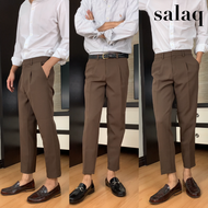 กางเกงสแลคแฟชั่นขาเต่อผ้ายืดพรีเมี่ยม ทรงเข้ารูป slim-fit ทรงเกาหลี เอว29-36นิ้ว