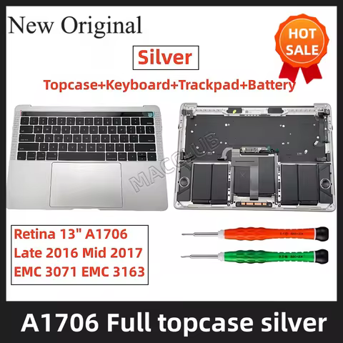 New 661-05334 A1706 Silver Keyboard for MacBook Pro A1706 13" Touch Bar 2016 2017 EMC 3071 3163 Keyb