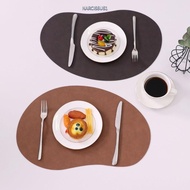 NARCISSUS13A0E Placemats, PU Leather Irregular Shape Dinnerware Mats,  Waterproof Oil-Proof Surface 