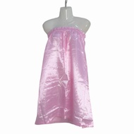 Ready stock facial gown for beauty spa satin material