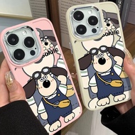 Cute Salute Puppy Dog Phone Case Compatible for IPhone 11 12 13 Pro 14 15 7 8 Plus SE 2020 XR X XS Max Soft Casing Metal Lens Protector TPU Silicone Shockproof Cover Protector