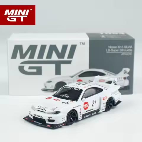 MINIGT 1:64 Nissan LB-Super Silhouette S15 SILVIA ATHLETE White alloy car model 1054