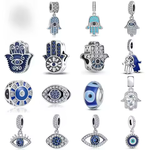 New 925 sterling silver devil's eye guard hand colored oil drop eye suitable for European bracelets,