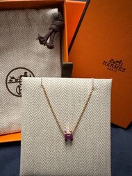 專門店購入 Hermes Mini Pop H Necklace Purple x gold 紫x 金