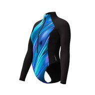 Speedo - 女士 亞洲版 拉鍊印花連體泳衣