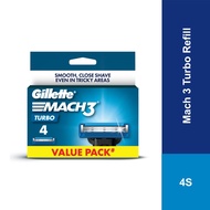 Gillette Mach3 Turbo Razor Cartridges 4s