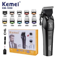 Kemei KM-1858 ปัตตาเลี่ยนตัดผมไร้สาย อุปกรณ์ครบชุด ตัดผมไฟฟ้า กันขอบ กันลาย