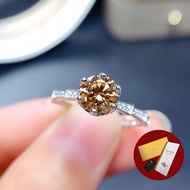 Diamcity (Free Gra Certificate) Pt950 Champagne Moissanite Cincin Terbuka