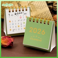 [ERHK-t] 2026 Horse Year Mini Desk Calendar Simple Portable Coil Monthly Calendar Planner Office And