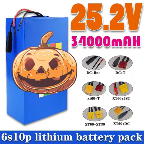 rechargeable 25.2V battery 34000mAh 18650 lithium-ion 6S10P battery pack with 20A BMS for scooters+2