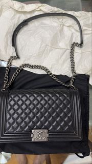 Chanel Boy Bag 黑色 黑銀扣