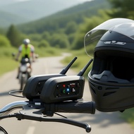 Waterproof 6-rider Bluetooth 5.1 headset intercom for motorcycle helmets, includes MP3 function, com