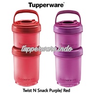 Tupperware Twist N Snack Purple / Red  ECER toples plastik mpasi wadah snack cemilan anak kiddie bow