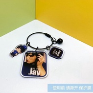 新款周杰伦同款亚克力钥匙扣合集卡通背包挂件车载挂饰小铃铛吊坠New Jay Chou's collection of acrylic keychains with the same design20240426