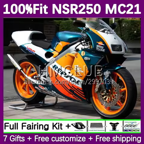 Injection Fairings For HONDA NSR250 NSR 250 R RR MC21 PGM3 34No.9 orange stock NSR250R 90 91 92 93 N