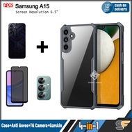 Paket 4in1 Case Samsung A15 Bonus Screen Protector Bonus Camera Lens Protector dan Garskin