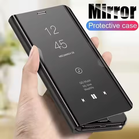 Luxury Smart View Mirror Leather Flip Stand Case For Xiaomi Mi 12 12X 11 Ultra 11i 11T Pro 10 10T 9 