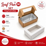Set (10pcs) Loaf Pan M Aluminum Tray w/ Lid Pair RE205 8.0x4.3x2.2 670ml with Box 9x5x3
