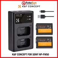 K&F Concept for Sony NP-FW50 battery + dual charger Sony A7ii, A6000, ZV-E10 battery