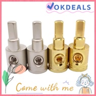 OKDEALS Car Audio Connector, Gold Silver 0GA 4GA 8GA Car Speaker Wire Terminal, Pure Copper Power Gr