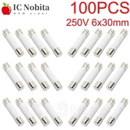 100PCS Ceramic Fuse 250V 6mm x 30mm Fast Blow Tube Fuse 6x30mm 0.1 0.2 0.3 0.5 1 2 3 4 5 6 8 10 15 2