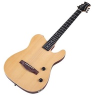 Silent Acoustic Guitar 6 String 39 Inch High Gloss Folk Guitar Solid Spruce Wood Top Okoume Wood Bod