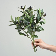 Olive 6 Forks Branches Artificial Green Plants Simulation Olive Leaf Garden Decoration Home Decor
