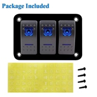 3 Gang Waterproof Rocker Switch For Boat Aluminum Sheet