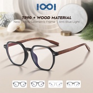 IOOI Geometric Wood Texture Glasses Photochromic Lens Anti Radiation Blueray Style Men Women 75232