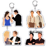 The Vampire Diaries Keychain Vampire Diary Transparent Acrylic Damon Stefan Elena Handbag Hanging Ac