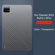 For Xiaomi Pad 6 11Inch 2023 Mi Pad 6 Pro 3D Carbon Fiber Rear Back Film Screen Protector (Not Tempered Glass)