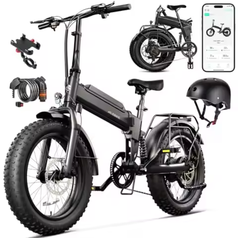 Commuter folding electric bike for adults: aluminum frame matte black finish 1500W motor 28MPH top s