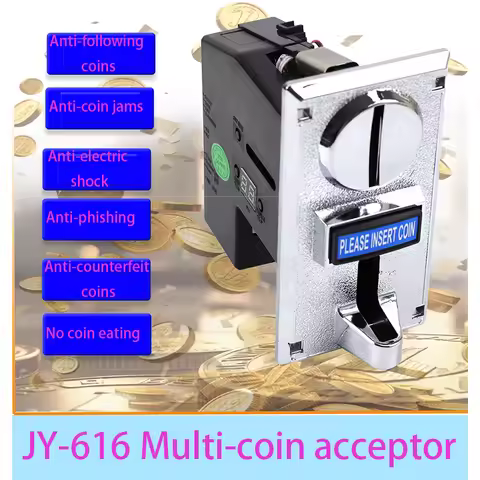 1Pc 616 Multi Coin Slot Acceptor Electronic Roll Down Coin Acceptor Selector Mechanism Arcade Game T