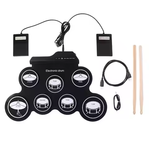 High Quality Foldable Electronic Drum Set Portable Roll up Digital Drum Kit Silicone Drum Set with
