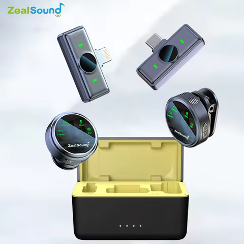 Zealsound Wireless Magnetic Button Lavalier Lapel Microphone for iPhone Android Phone Youtube Live R