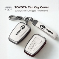 Toyota Car Key Cover Leather Key Case with Zinc Frame for Toyota Camry Highlander Vios Avanza  RAV4 