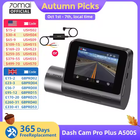 70mai A500S Recorder Car DVR Front Cam A500S 1944P Night Vision 70mai Dash Cam Pro Plus Built-in GPS