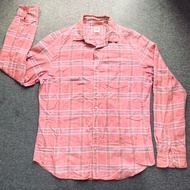 KEMEJA GAP Flannel Shirt Pink Peach Plaid Long SleeveOriginal - Pl