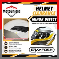 [Harga Lelong] Minor Defect Clearance: GRAYFOSH G3838 Kraze Pearl White Size L Modular / Flip-up dou