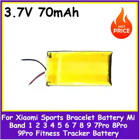 New Fitness Tracker Battery 3.7V 70mAh for Xiaomi Sports Bracelet Battery Mi Band 1 2 3 4 5 6 7 8 9 