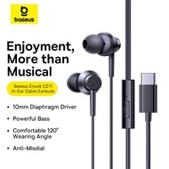 Baseus CZ11 HZ11 Wired Earphones Lateral In-ear Wire Control Ulta Low Latency For Type C/3.5mm Phone