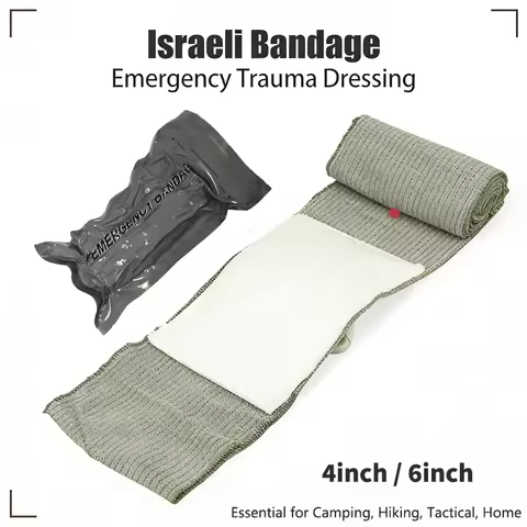 Israeli Bandage 4/6 Inch Elastic Wrap Sterile Emergency Bandage Essential for Camping, Hiking,Tactic