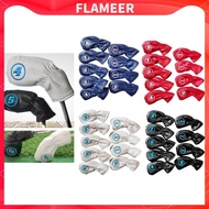 [Flameer] 9Pcs/Pack PU Golf Iron Covers Set Golf Club Irons Brand 16x7x1cm