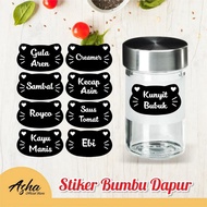 Kitchen SPICE LABEL STICKER - CUSTOM WATERPROOF NAME LABEL STICKER